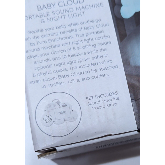 Purebaby Baby Cloud Portable Sound Machine & Night Light Soothing Sleep Sounds - Picture 9 of 11